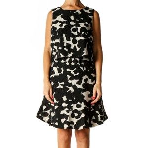 Banana Republic Black Printed Fit & Flare Dress 4